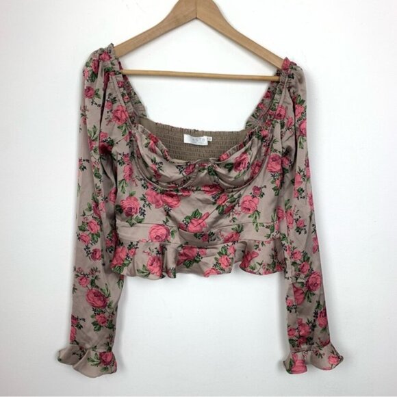 Floral Long Sleeve Women's Top - Picture 3 of 10